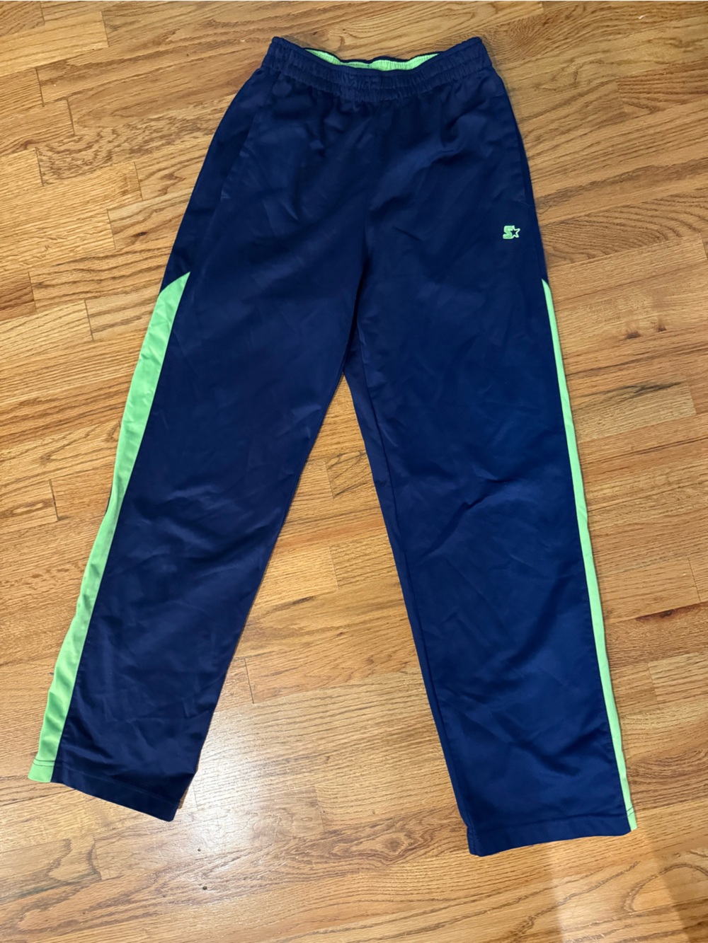 STARTER Navy Joggers with Lime Green Side Panels size 18, youth/teen xxl
